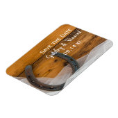 蹄鉄とベールの国の結婚式の日付を保存 マグネット (左側)