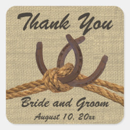 蹄鉄とロープで結ぶ結び目 スクエアシール