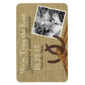 蹄鉄とロープフォト日付を保存 マグネット (縦)