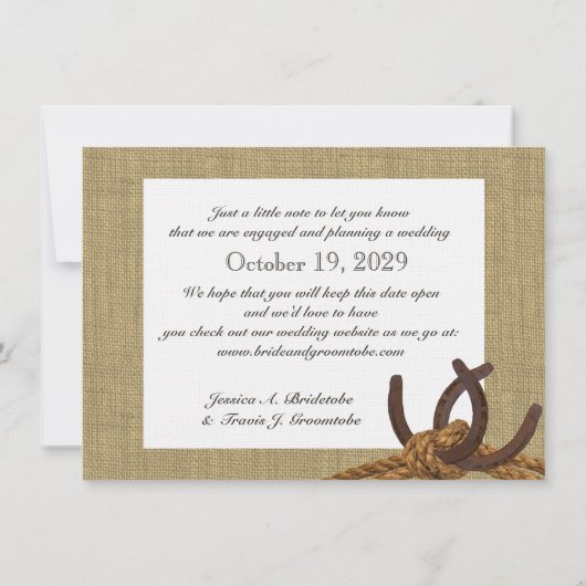 蹄鉄とロープ日付の保存 セーブザデート (裏面)