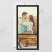 蹄鉄とヴェール西部の結婚式の日付を保存 セーブザデート (正面)