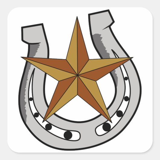 蹄鉄と星 スクエアシール (正面)