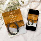 蹄鉄と真珠のウェスタンウェディング日付を保存 セーブザデート