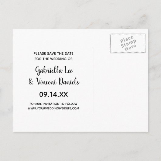 蹄鉄と真珠のウェスタンウェディング日付を保存 案内ポストカード (裏面)