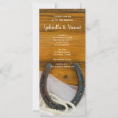 蹄鉄と真珠のウェスタン結婚牧場 招待状 (正面)