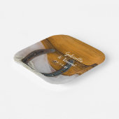 蹄鉄と真珠のカントリーウェスタン結婚ズ ペーパープレート (傾斜あり)