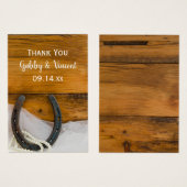 蹄鉄と真珠の国の結婚式のメッセージカード (正面&裏面)