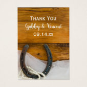 蹄鉄と真珠の国の結婚式のメッセージカード (正面)