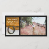 蹄鉄と真珠の国の結婚式の日付を保存 セーブザデート (正面)