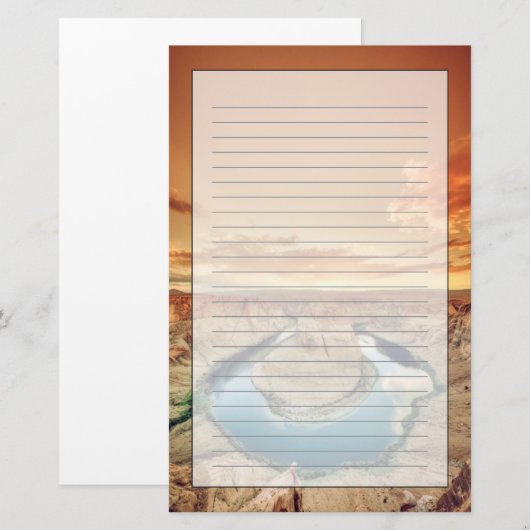 蹄鉄のくねりCaynon 便箋 (正面/裏面)