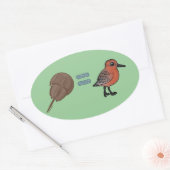 蹄鉄のカニは命だ 楕円形シール (封筒)