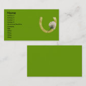 蹄鉄のクローバーの花 名刺 (正面/裏面)