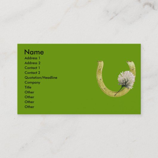 蹄鉄のクローバーの花 名刺 (正面)