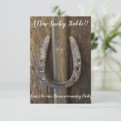 蹄鉄のデザインの素朴な色新しく幸運な馬小屋 出欠カード (スタンド正面)