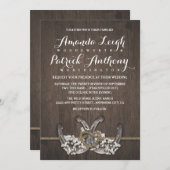 蹄鉄の赤ちゃんの息の素朴結婚式招待状 招待状 (正面/裏面)