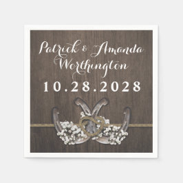 蹄鉄の赤ん坊の息素朴のナプキン スタンダードカクテルナプキン