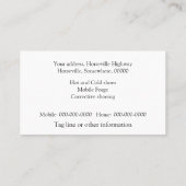 蹄鉄の蹄鉄工の馬頭部 名刺 (裏面)