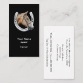 蹄鉄の蹄鉄工の馬頭部 名刺 (正面/裏面)