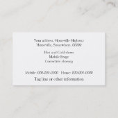 蹄鉄の蹄鉄工の馬頭部 名刺 (裏面)