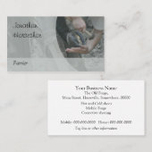 蹄鉄を打たれている馬灰色版 名刺 (正面/裏面)