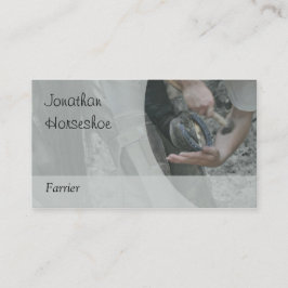 蹄鉄を打たれている馬灰色版 名刺