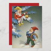 蹄鉄を持つヴィンテージクリスマス格言 シーズンカード (正面/裏面)