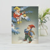 蹄鉄を持つヴィンテージクリスマス格言 シーズンカード (スタンド正面)