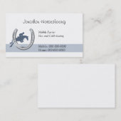 蹄鉄を通って跳んでいる青い馬 名刺 (正面/裏面)