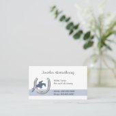 蹄鉄を通って跳んでいる青い馬 名刺 (スタンド正面)