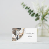 蹄鉄を釘付けしている蹄鉄工 名刺 (スタンド正面)