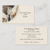 蹄鉄を釘付けしている蹄鉄工 名刺 (正面/裏面)