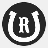 蹄鉄カスタムモノグラム ラウンドシール (正面)