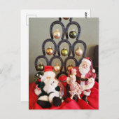 蹄鉄クリスマスツリーSanta Clause写真 ポストカード (正面/裏面)