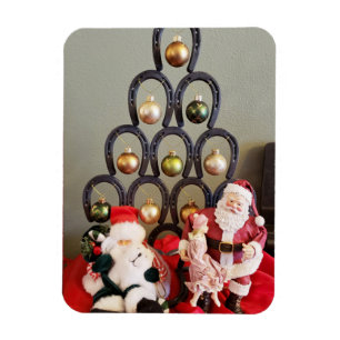 蹄鉄クリスマスツリーSanta Clause写真 マグネット