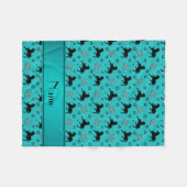 蹄鉄パーソナライズな一流のターコイズの馬の星 フリースブランケット (正面(横))