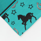 蹄鉄パーソナライズな一流のターコイズの馬の星 フリースブランケット (角)