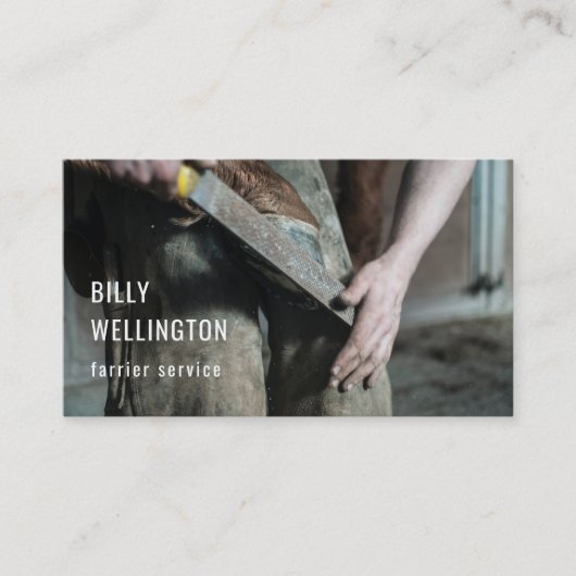 蹄鉄ファリアモダンーウマ科のビジネス写真 名刺 (正面)