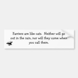 蹄鉄工および猫のバンパーステッカー バンパーステッカー