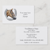 蹄鉄工のための蹄鉄のロゴ 名刺 (正面/裏面)