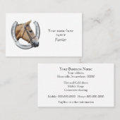 蹄鉄工のための蹄鉄のロゴ 名刺 (正面/裏面)