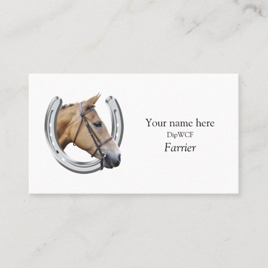 蹄鉄工のための蹄鉄のロゴ 名刺 (正面)