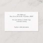 蹄鉄工の猛烈な蹄鉄 名刺 (裏面)