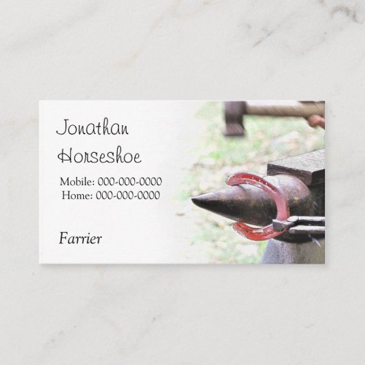 蹄鉄工の猛烈な蹄鉄 名刺 (正面)