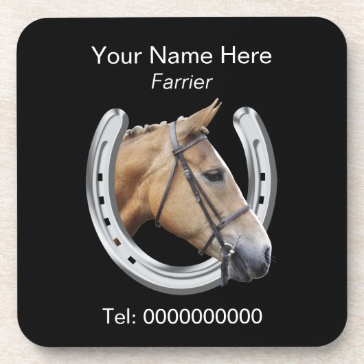 蹄鉄工の馬および蹄鉄 コースター (正面)