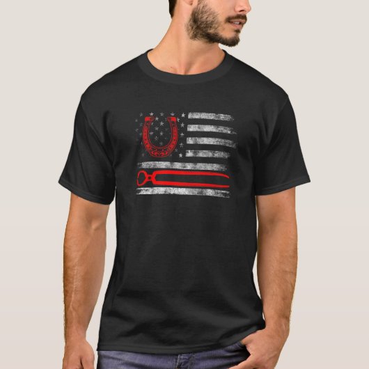 蹄鉄工の馬の蹄の手入れの蹄鉄装着 _5 Tシャツ (正面)