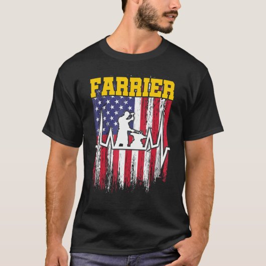 蹄鉄工の馬の蹄の手入れ 馬蹄鉄装蹄 5 Tシャツ (正面)