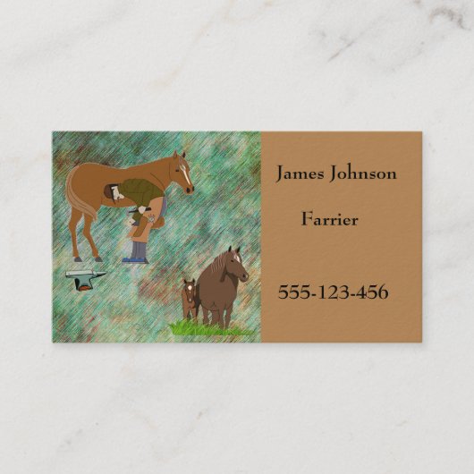 蹄鉄工のHorseshoeingの馬の名刺 名刺 (正面)