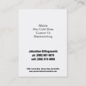 蹄鉄工-蹄鉄の馬のひづめサービス 名刺 (裏面)