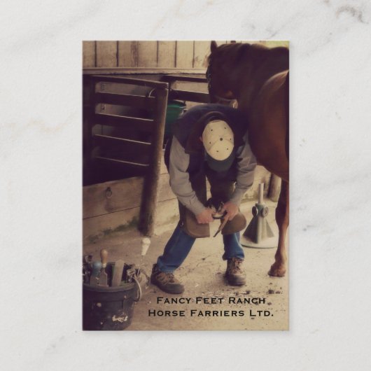 蹄鉄工-蹄鉄の馬のひづめサービス 名刺 (正面)