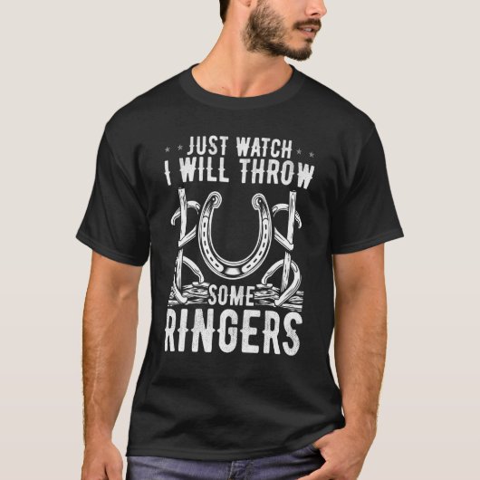 蹄鉄投げトーナメント 私はリングを投げます Tシャツ (正面)